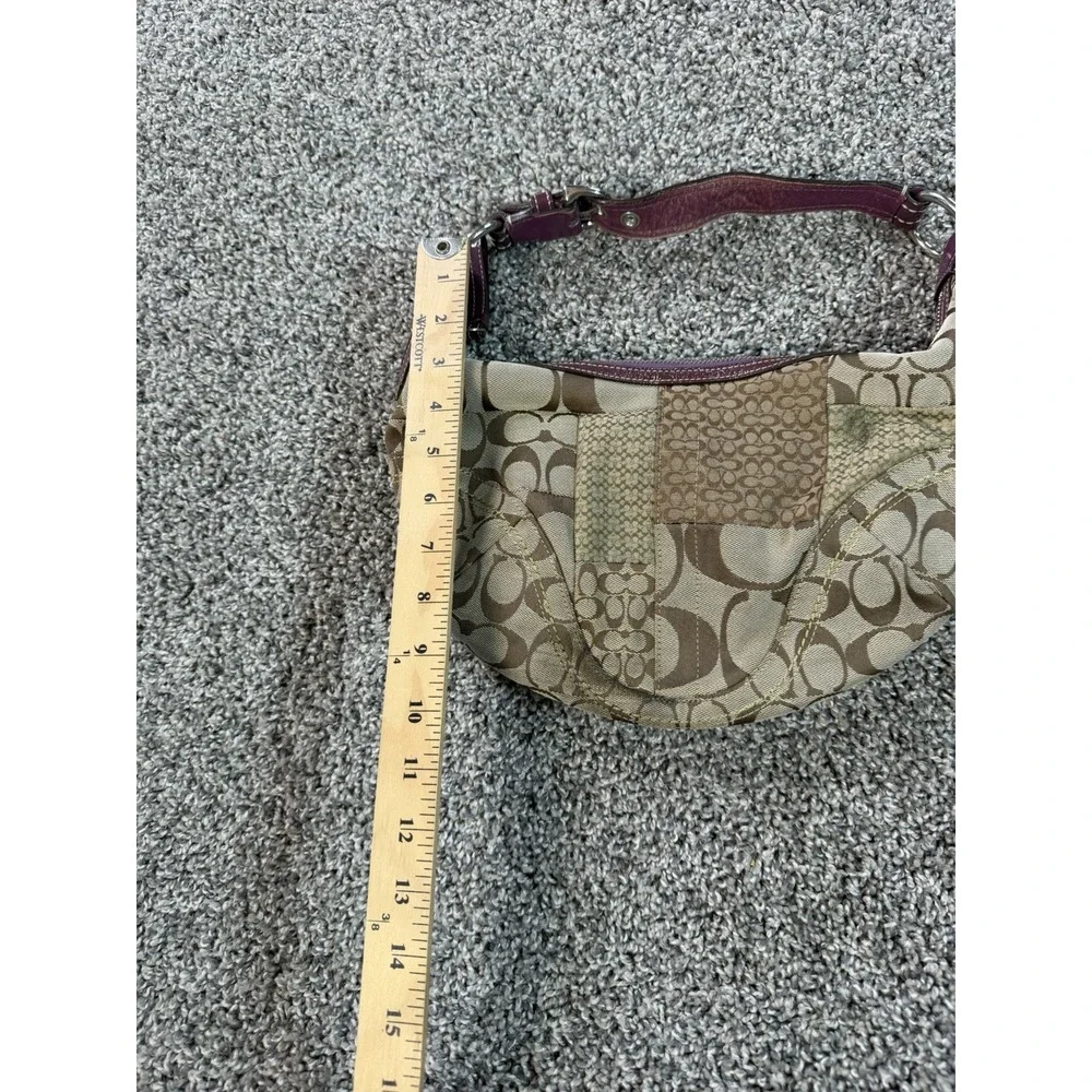 Vintage Y2K Coach SoHo Signature Patchwork Small Hobo Bag Brown & Burgundy